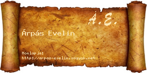 Árpás Evelin névjegykártya